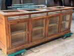 Antieken kast glazen vritine, Ophalen, Gebruikt, Met deur(en), 200 cm of meer