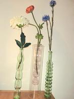 Vintage & Moderne Vazen  - Groen & Roze bubble vase vaas, Ophalen of Verzenden, Minder dan 50 cm, Groen, Glas