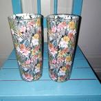 Limonadeglazen met zebraprint 2 stuks, Ophalen, Glas of Glazen, Gebruikt, Glas