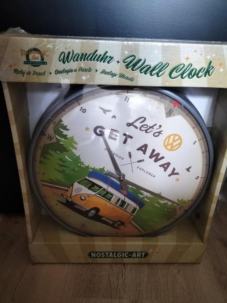 Volkswagen VW T1 hippiebus klok, Verzamelen, Merken en Reclamevoorwerpen, Nieuw, Reclamebord, Ophalen of Verzenden