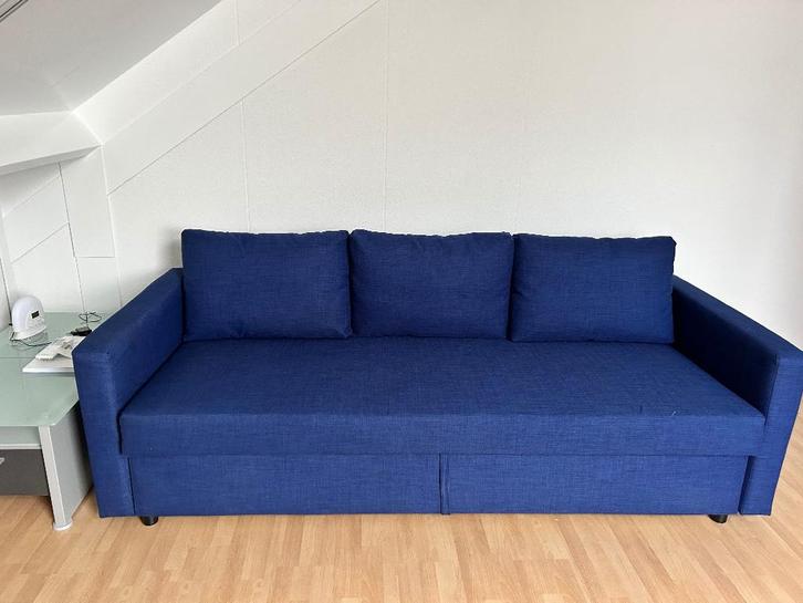 Friheten 3-zitsslaapbank Zo Goed Als Nieuw! (blauw), Huis en Inrichting, Slaapkamer | Slaapbanken, Zo goed als nieuw, Overige maten