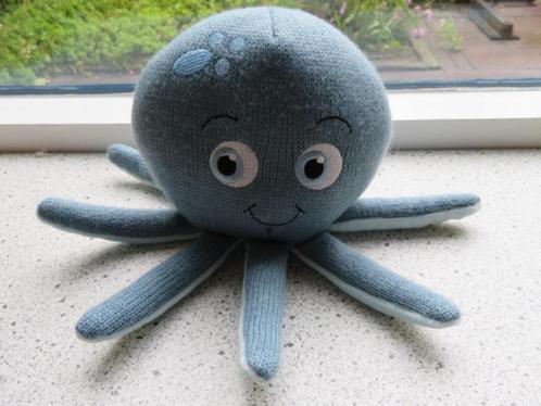 Octopus Inktvis Luna merk Supremia grijs blauw geborduurde, Kinderen en Baby's, Speelgoed | Knuffels en Pluche, Zo goed als nieuw