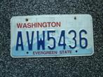 Kentekenplaat licenseplate Washington 3 USA, Verzenden, Gebruikt, Auto's
