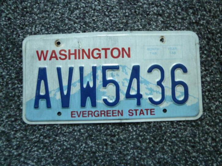 Kentekenplaat licenseplate Washington 3 USA, Verzamelen, Automerken, Motoren en Formule 1, Gebruikt, Auto's, Verzenden