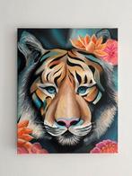 Schilderij kleurrijke tijger, Antiek en Kunst, Ophalen of Verzenden