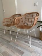 Moderne Rotan Stoelen, Huis en Inrichting, Stoelen, Ophalen, Twee, Wit, Riet of Rotan