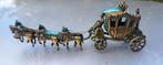 Antieke Gouden Koets koperen 6 paarden Miniatuur paard kado, Ophalen of Verzenden