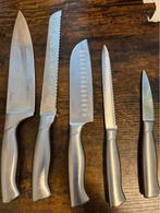 Cuisinart 5pc stainless steel knives, Huis en Inrichting, Rvs of Chroom, Gebruikt, Ophalen