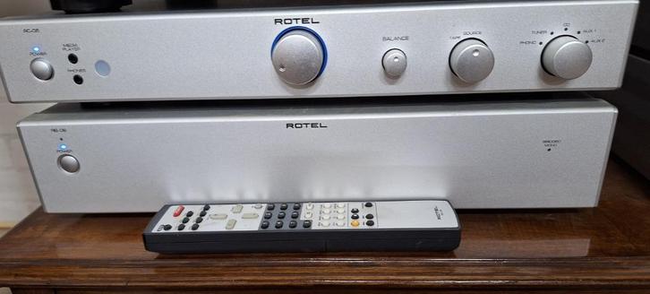 Rotel voor- en eindversterker, Audio, Tv en Foto, Versterkers en Receivers, Gebruikt, 60 tot 120 watt, Overige merken, Ophalen of Verzenden