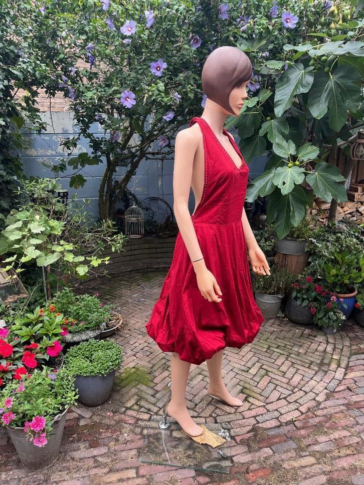 Mooie rode ballonjurk Cora Kemperman, Kleding | Dames, Jurken, Nieuw, Maat 42/44 (L), Rood, Onder de knie, Verzenden