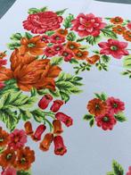 VLISCO vintage tafelkleed oranje rood bloemen 82x86 cm (KT2), Ophalen of Verzenden, Zo goed als nieuw, Vierkant