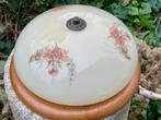 Vintage Plafondlamp met Bloemmotief, Ophalen of Verzenden, Gebruikt, Glas, Minder dan 50 cm