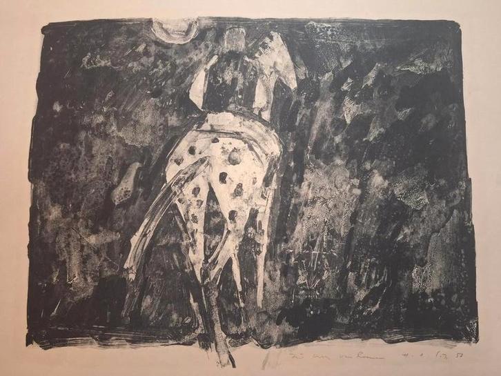 Litho Paard - H.A. van Rooyen, Antiek en Kunst, Kunst | Etsen en Gravures, Ophalen of Verzenden