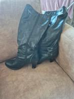 Zwarte Laarzen Mt 40, Hak 8cm, Ophalen of Verzenden, Gedragen, Zwart, Hoge laarzen