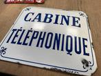 Cabine telephonique emaille bord, Ophalen of Verzenden