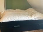 Zwart Bed + Matrassen, Huis en Inrichting, Slaapkamer | Bedden, 160 cm, Gebruikt, Hout, Zwart