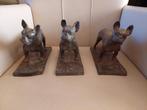 P. Chenet beelden / Brons / 3x Franse Bulldog, Ophalen of Verzenden