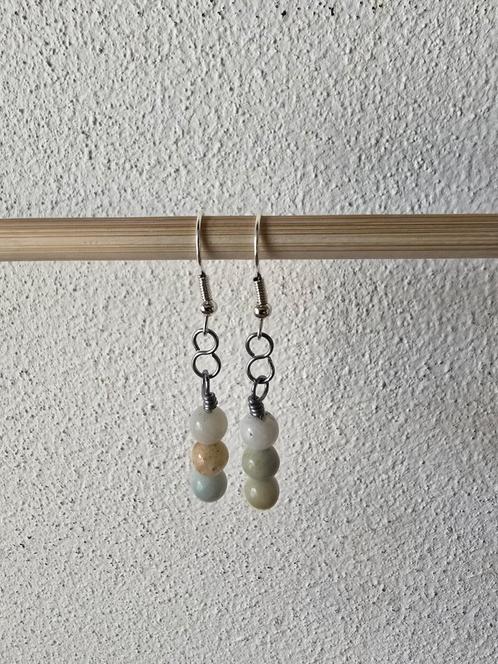 Aqua terra jaspis oorbellen handgemaakt, Sieraden, Tassen en Uiterlijk, Oorbellen, Nieuw, Overige materialen, Ophalen of Verzenden