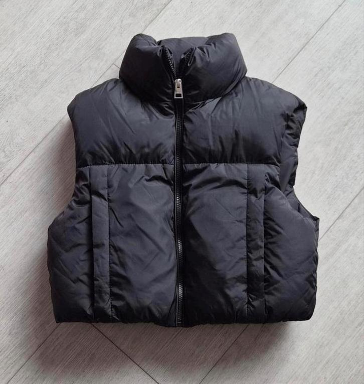 Zwarte gewatteerde bodywarmer xs, Kleding | Dames, Bodywarmers, Zo goed als nieuw, Maat 34 (XS) of kleiner, Zwart, Ophalen of Verzenden