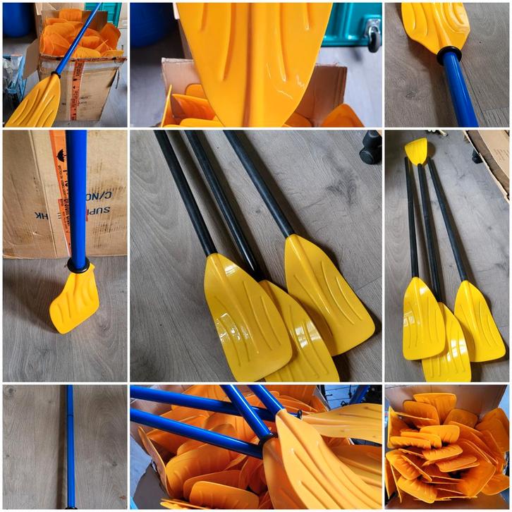 Peddels/partij/waterplezier/1 koop/blauw gele/+ 3 extra, Watersport en Boten, Peddels, Nieuw, Ophalen of Verzenden