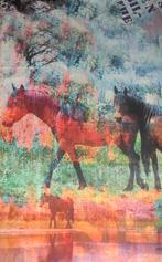 Tricot paarden paneel, Hobby en Vrije tijd, Stoffen en Lappen, 120 cm of meer, Nieuw, Ophalen of Verzenden, Katoen