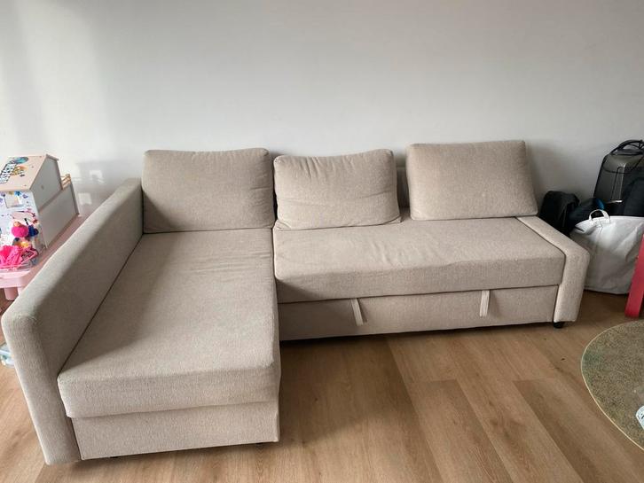 MOET VERKOPEN Grijs Hoekbank/Slaapbank, Huis en Inrichting, Banken | Bankstellen, Gebruikt, Hoekbank, Vierpersoons of meer, 200 tot 250 cm