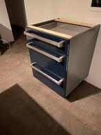 M-system Keukenkast - Donkerblauw Hoogglans, Ophalen, Gebruikt, Blauw, 50 tot 100 cm