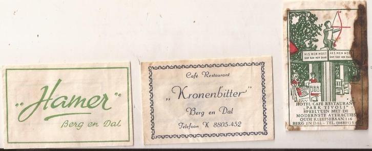 Berg en Dal 4x suikerzakjes 50/60er jaren, Verzamelen, Suikerzakjes, Nederland, Ophalen of Verzenden