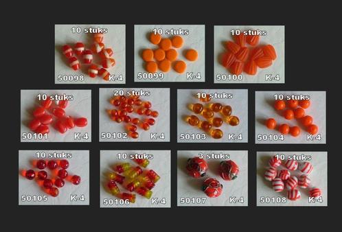GLASKRALEN VOOR SIERADEN ORANJE, Hobby en Vrije tijd, Kralen en Sieraden maken, Nieuw, Kraal, Ophalen of Verzenden
