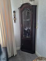 Hoek Vitrinekast - Klassiek Donkerbruin, Huis en Inrichting, Kasten | Vitrinekasten, Ophalen, Gebruikt, 50 tot 100 cm, 150 tot 200 cm