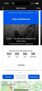 2x tickets Dave staanplaatsen, Twee personen