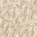 Grandeco Karuna behang bladmotief goud A71801, Ophalen of Verzenden, Minder dan 10 m², Beige