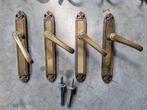 Set van 4 deurklinken, Doe-het-zelf en Verbouw, Hang- en Sluitwerk, Ophalen of Verzenden, Gebruikt, Koper of Messing, Klink of Kruk