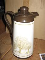 Thermoskan + dienblad creme met bruin, Ophalen of Verzenden, Gebruikt