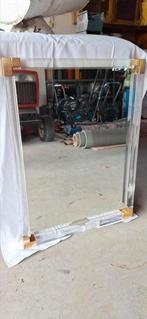 Spiegel klassiek messing hoeken plexiglas, Huis en Inrichting, Woonaccessoires | Spiegels, Ophalen, Zo goed als nieuw, Rechthoekig