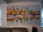 Akoestisch Drieluik Schilderij Panelen Skyline Den Haag, Nieuw, Ophalen of Verzenden, Schilderij, 75 cm of meer