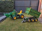 Elektrische Peg Perego Tractor met Rolly Toys Trailer, Ophalen of Verzenden, Gebruikt, Trapvoertuig