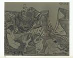 Picasso Bacchanal with Pair of Lovers and Owl Linocut, Antiek en Kunst, Kunst | Litho's en Zeefdrukken, Ophalen of Verzenden