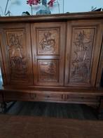 Mooie houten kast met houtsnijwerk, Ophalen of Verzenden