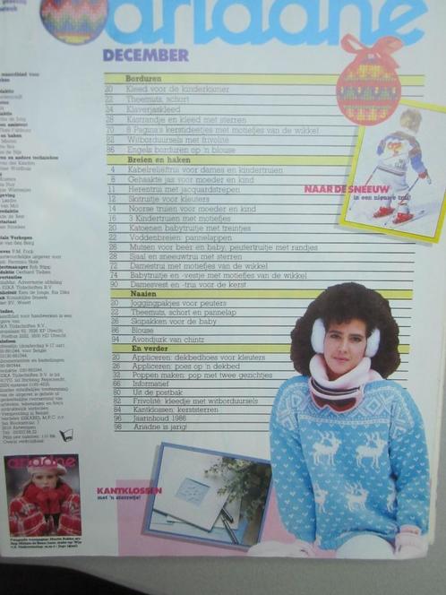 Ariadne Maandblad voor Handwerken december 1986, Hobby en Vrije tijd, Borduren en Borduurmachines, Gebruikt, Patroon, Handborduren