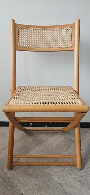 Vintage Opklapstoel met Webbing beschikbaar voor biedingen