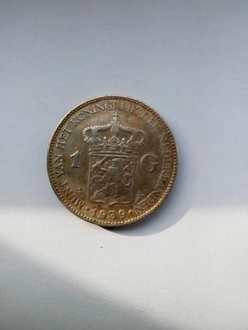 Te koop 1 gulden 1943 wilhemina zilver