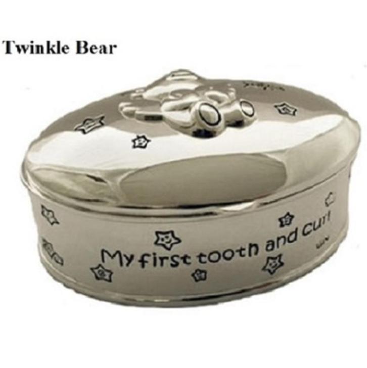 Tandendoosje, haarlokdoosje Twinkle Bear 4 soorten, Kinderen en Baby's, Kraamcadeaus en Geboorteborden, Nieuw, Verzenden