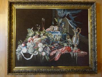 Geborduurd schilderij Wiehler Gobelin in Lijst. Naaldkunst. beschikbaar voor biedingen