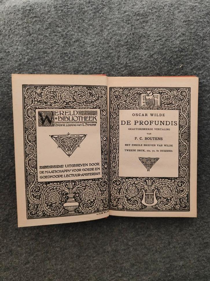 De Profundis - Oscar Wilde (1913) (Wereldbibliotheek), Antiek en Kunst, Antiek | Boeken en Bijbels, Ophalen of Verzenden