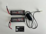 2x Himoto accu + lader 1/10 rc auto, Elektro, Gebruikt, Ophalen of Verzenden, Schaal 1:10