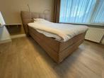 Boxspring splinternieuw!!, Ophalen, Zo goed als nieuw, Eenpersoons, Moderne stoffen boxspring in de kleur bruin/taupe
