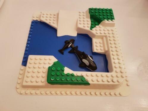 Duplo Orka met orkakalf en plaat, Kinderen en Baby's, Speelgoed | Duplo en Lego, Zo goed als nieuw, Duplo, Complete set, Ophalen of Verzenden