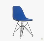 Eames DSR stoel antraciet fiberglass kuip en blauwe hopsak s, Huis en Inrichting, Stoelen, Ophalen, Metaal, Gebruikt, Blauw