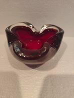 asbak van rood Sommerso murano-glas puntgaaf, Verzenden